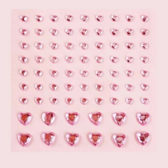 1 Sheet of Heart Rhinestone Face Gems - Picture 4 of 12